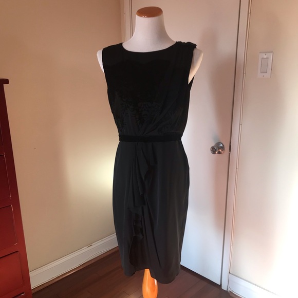 Black Silk Tahari Evening Cocktail Dress - Picture 3 of 8